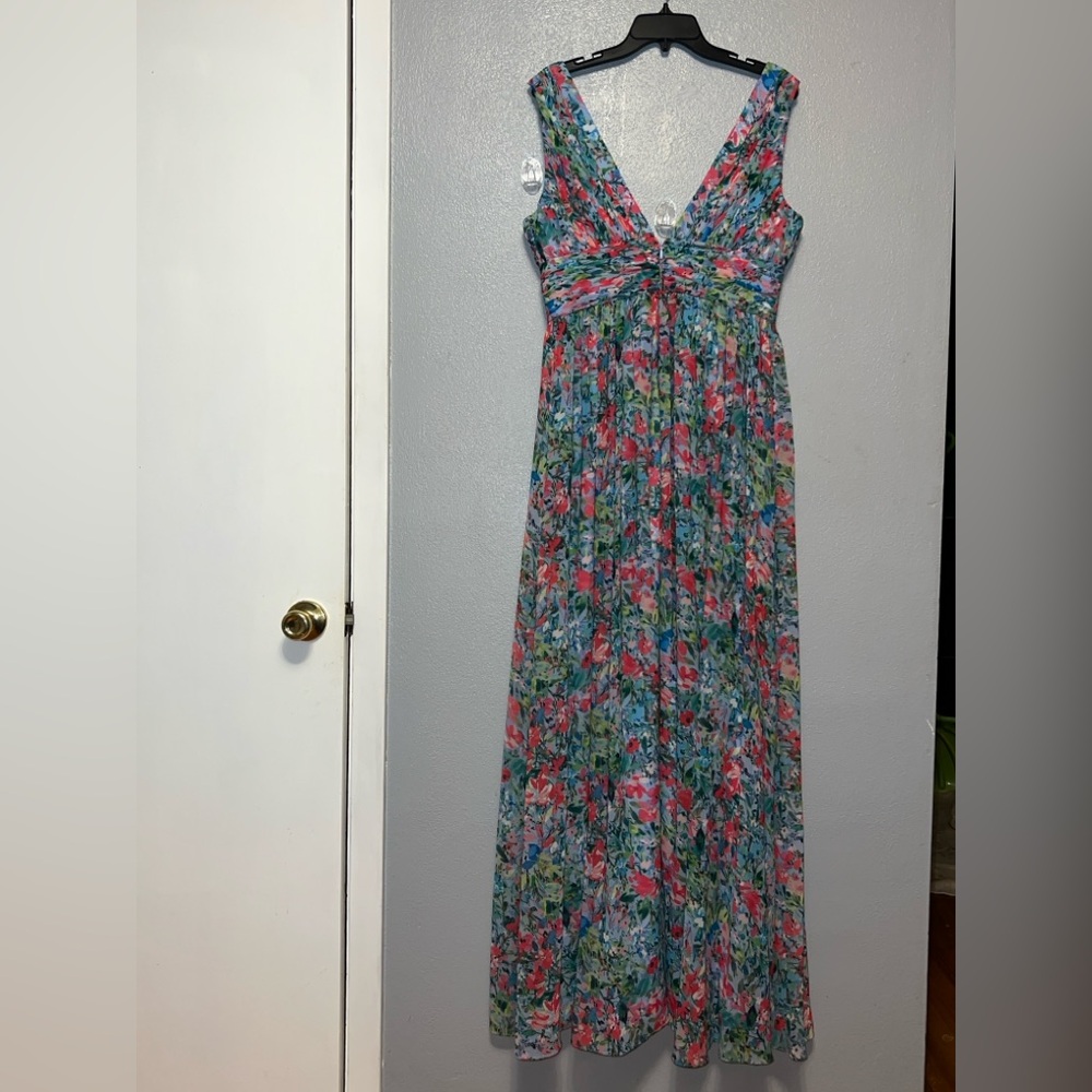 Aidan Mattox Colorful Floral Dress